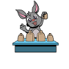 Comic Rabbit Plays Cowbells