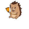 Comic Hedgehog plays cowbells