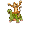 Comic - Monkey sits on turtle