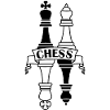 Chess black and white king queen