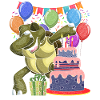 Birthday Animal Gift Dabbing Turtle