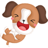 Cute dog giggling
