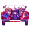 Rot-Blauer Klassischer Oldtimer