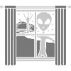 Ufo Window Alien at night