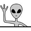 Grey male alien waves