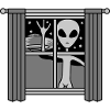 Window Ufo Alien at night