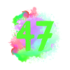 47 Zahl Klecks