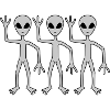 3 friends aliens wave
