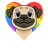LGBT Dog Pug Rainbow