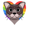 Burma Cat Rainbow Heart