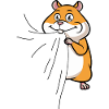 Hamster eats fabric