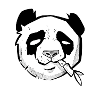 Leuke panda hoofd schetsmatige stijl en dotwork