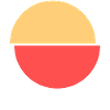 Demi-cercles rouge et jaune Design