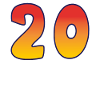 Number 20 Red - Orange Design