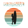 Surfer silhouette with sunset