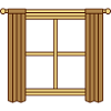 Wooden Window Curtain Design