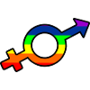 Gender transgender logo with rainbow