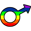 Gender man logo with rainbow