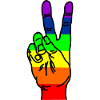 Rainbow hand peace