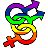 Gender bisexual 1 logo with rainbow