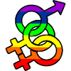 Gender bisexual 2 logo with rainbow