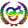Rainbow gay proud logo laurel wreath