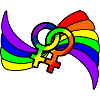 Rainbow lesbies proud logo