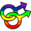 Gender gay logo with rainbow
