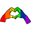 Rainbow hand love