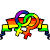 Rainbow lesbies proud logo