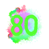 80 Zahl Klecks