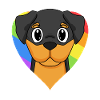 Rottweiler Dog Rainbow Heart