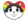 Ragdoll Cat - Cœur arc-en-ciel