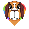 St. Bernard Dog Rainbow Heart