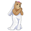Ours comme mariée avec voile
