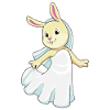 Lapin comme mariée avec voile