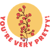Flower Mixed With Text Design