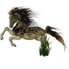 Impressive fantasy horse with skulls.