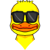 Cool duck with sunglasses