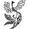Black phoenix bird