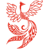 Red phoenix bird