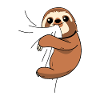Sloth eats fabric