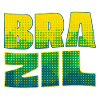 Brazil lettering in national colours
