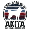 Work Hard - Retro Akita