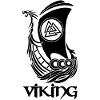 Viking symbol of a black drakkar