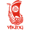 Symbole viking d'un drakkar rouge