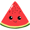 Melone Gesicht lächelnd