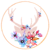 Geweih mit Blumen