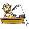Fischer mit Fischerboot