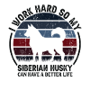 Arbeta hårt - Retro Siberian Husky